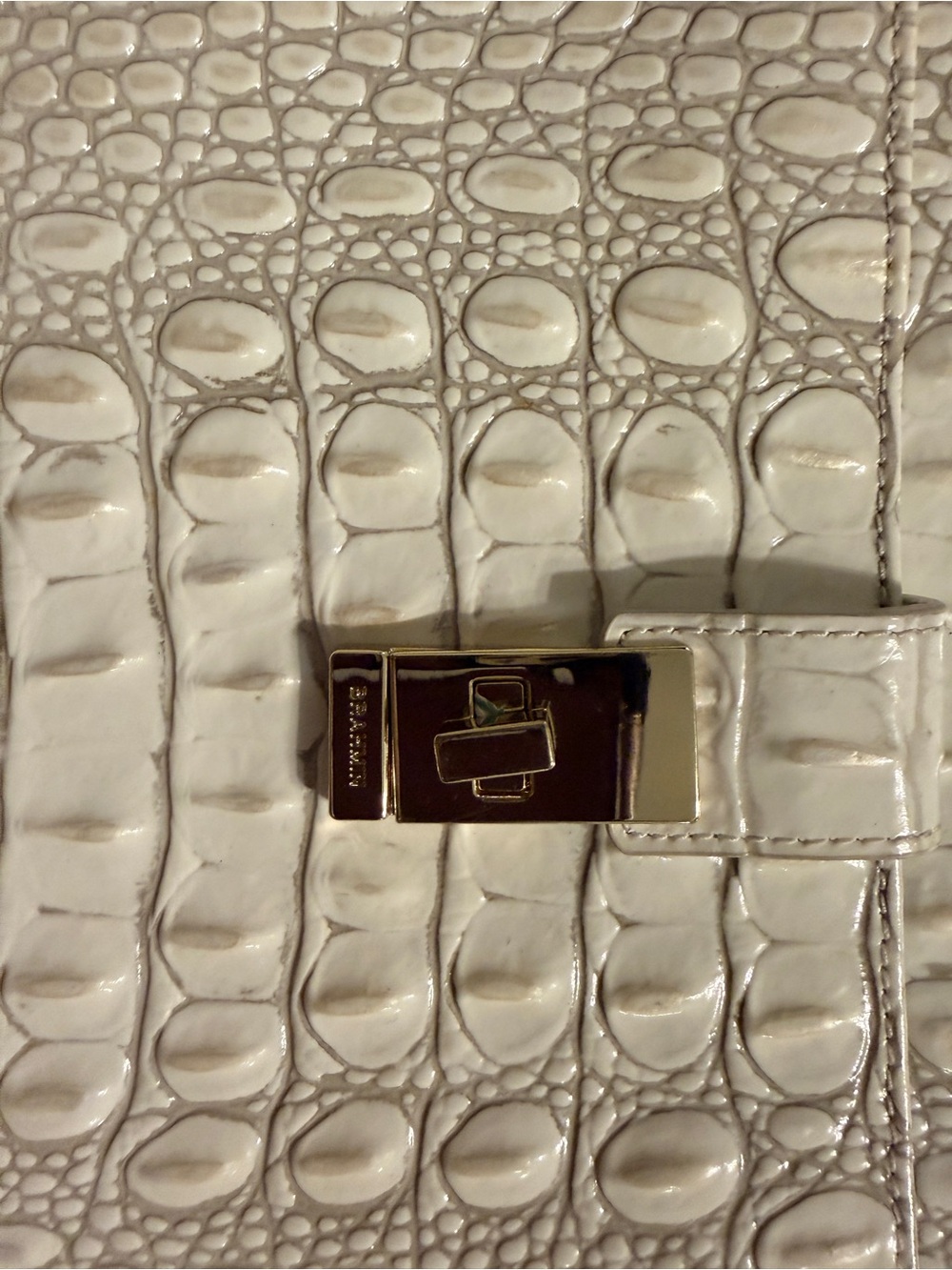 Brahmin White Croc-Embossed Top-Handle Crossbody Bag - Picture 7 of 7